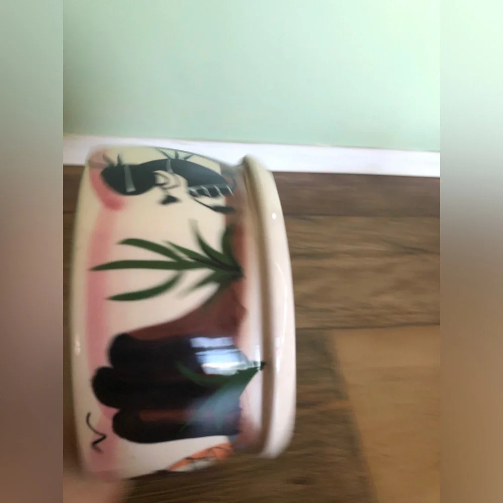 Vintage Hand Painted Southwest Style Cactus Ceramic Planter Pot 5.5 X 3” Aztec